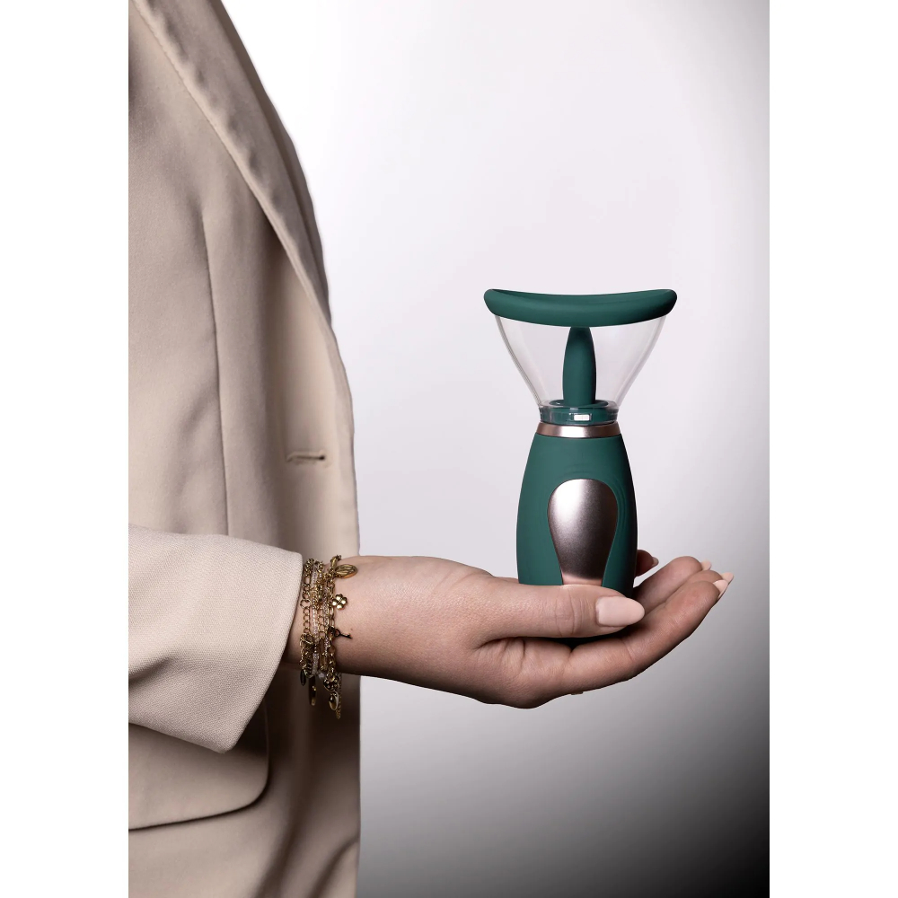 Pumped by Shots Enhance - Rechargeable Vulva and Breast Pump - Forest Green