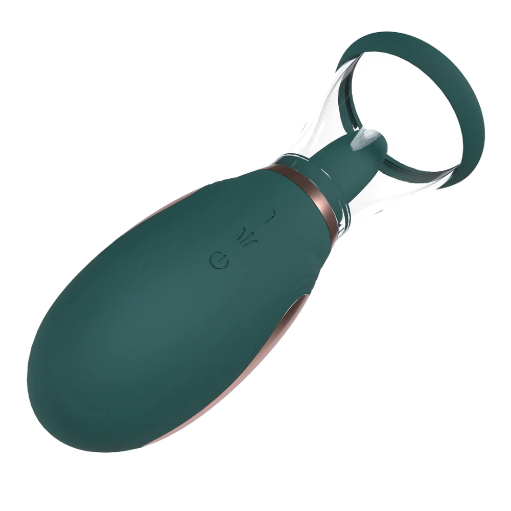 Pumped by Shots Enhance - Rechargeable Vulva and Breast Pump - Forest Green